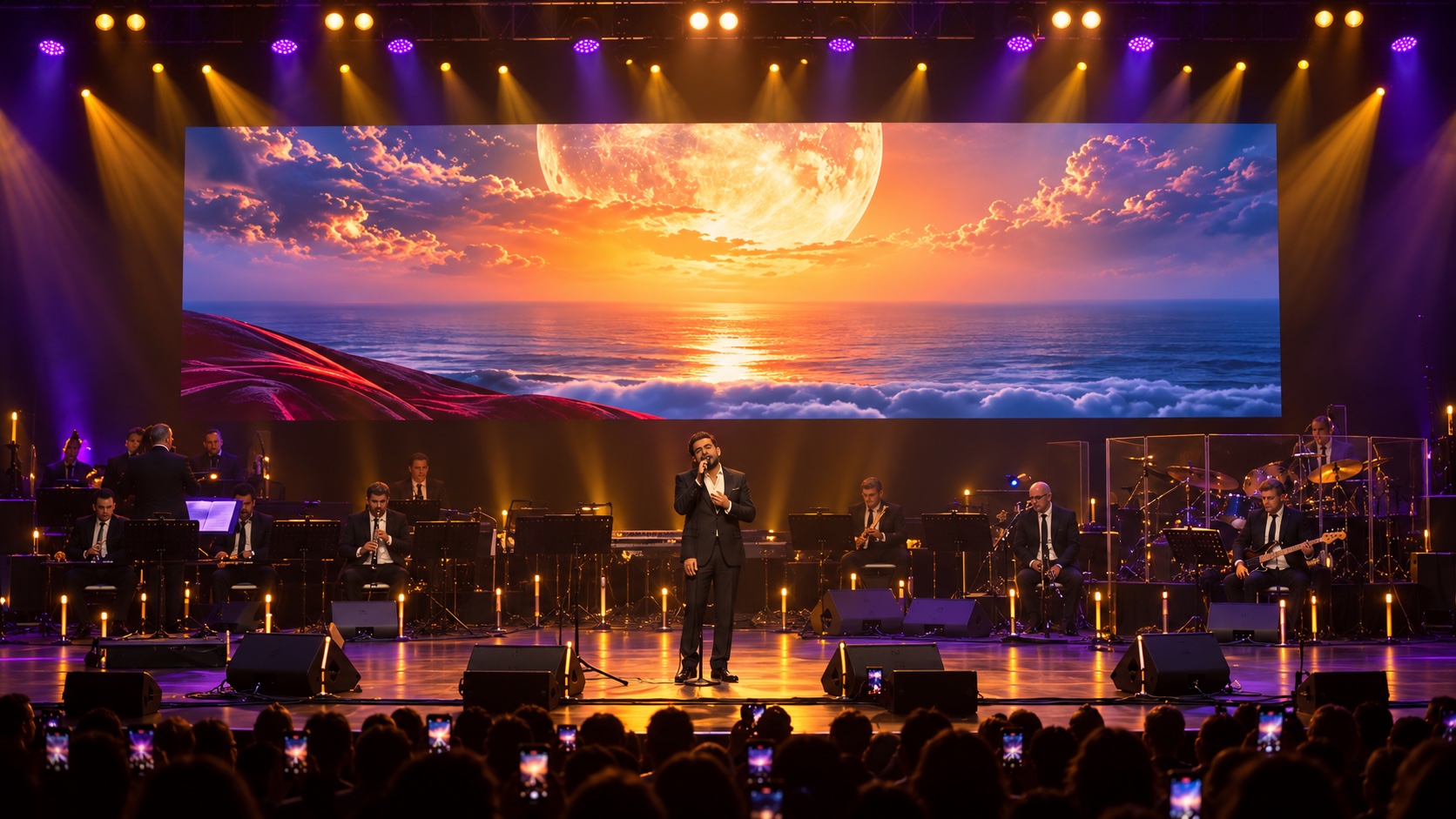 Creative concert visual based on Adam’s Stockholm performance